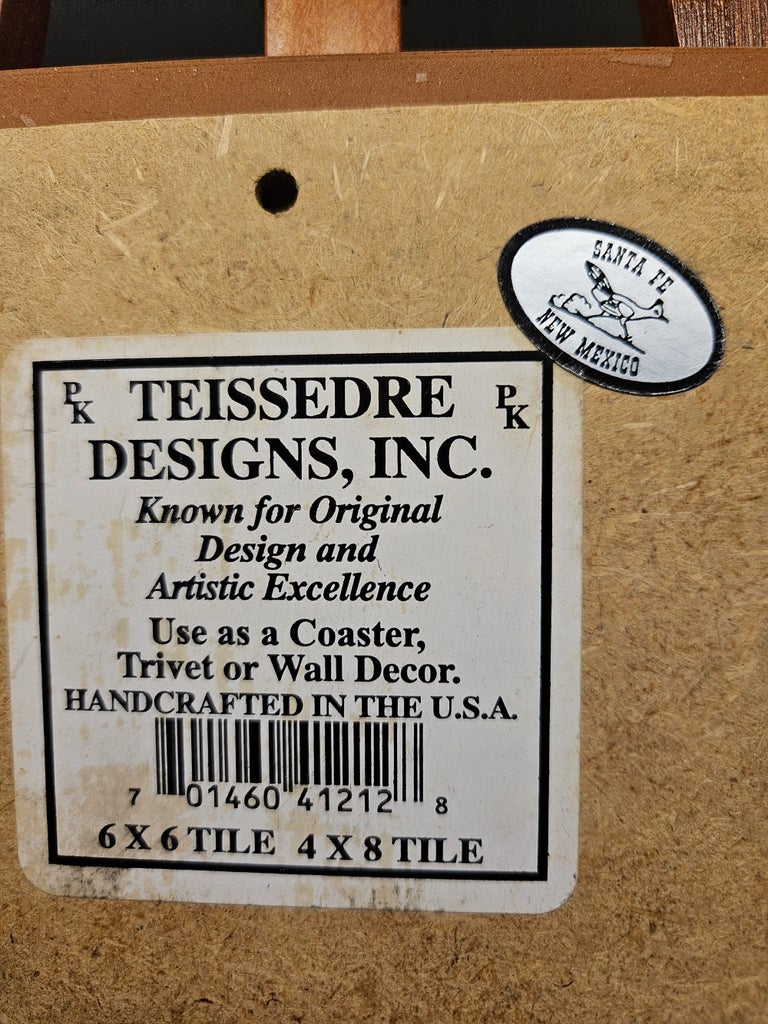 Vintage Cleo Teissedre Original Design Ceramic Tile Trivet Coaster 
