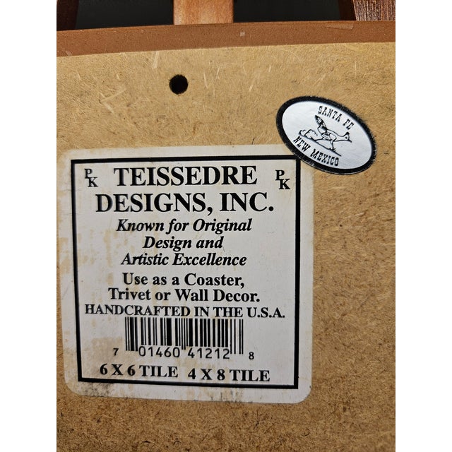 American Vintage Cleo Teissedre Original Design Ceramic Tile Trivet Coaster Wall Decor Artist Signed Hummingbird For Sale - Image 3 of 3