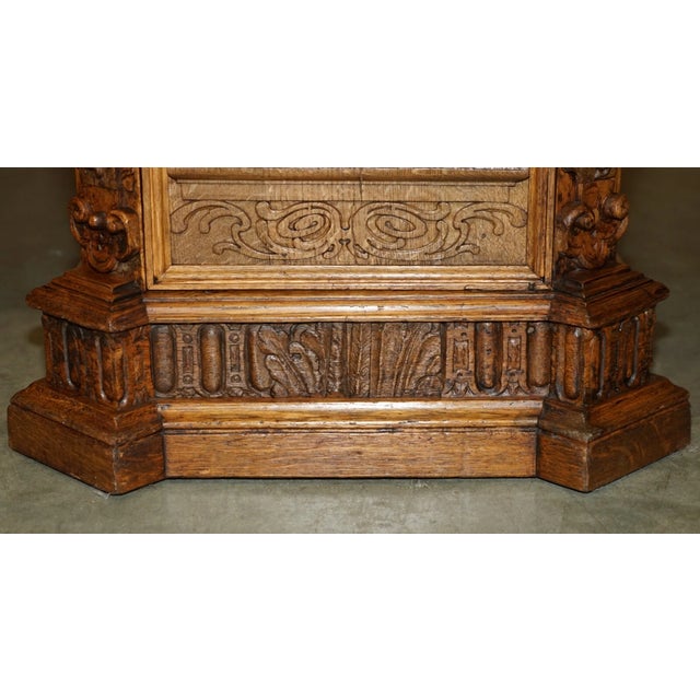 Museum Quality Victorian Walnut Partner Desk With 17th-Century Carved Panels For Sale - Image 15 of 18