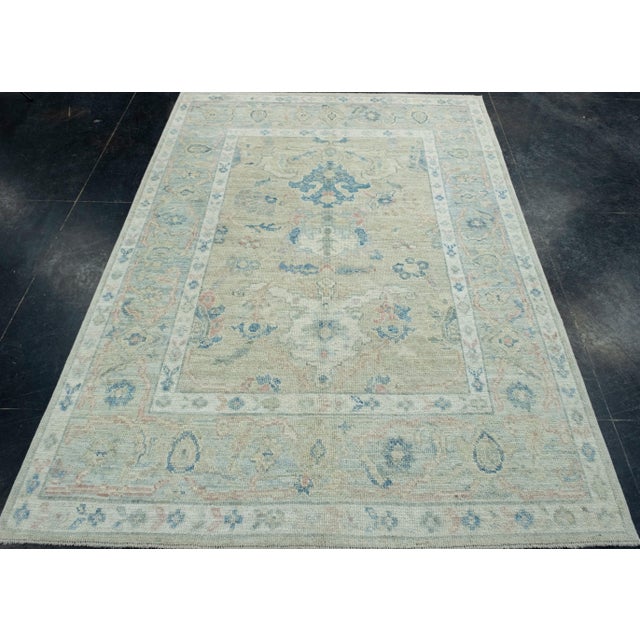 Turkish Oushak Rug 5' x 7'1" #17851 Explore a curated collection of hallway runners, wool rugs, and handmade masterpieces...