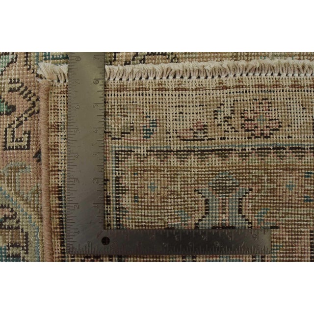 Tabriz Rug 7’11” X 11’3” Pink Wool Vintage Distressed Hand-Knotted Carpet For Sale - Image 15 of 15