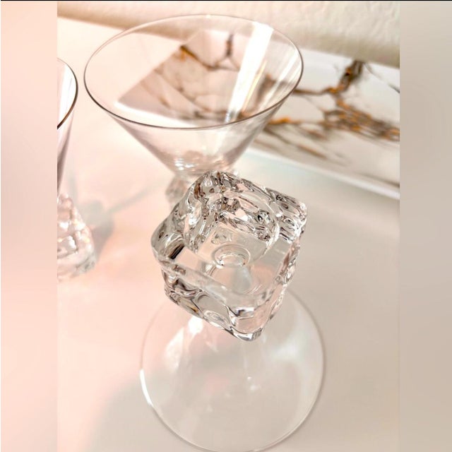 1990s DiSaronno “Melting Ice Cube” Martini Glasses- Set of 12 Glasses For Sale - Image 11 of 12
