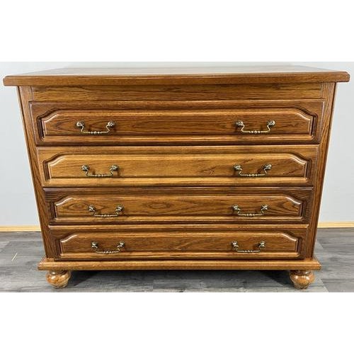 Vintage French Chest of 4 Drawers with Brass Handles For Sale - Image 3 of 16