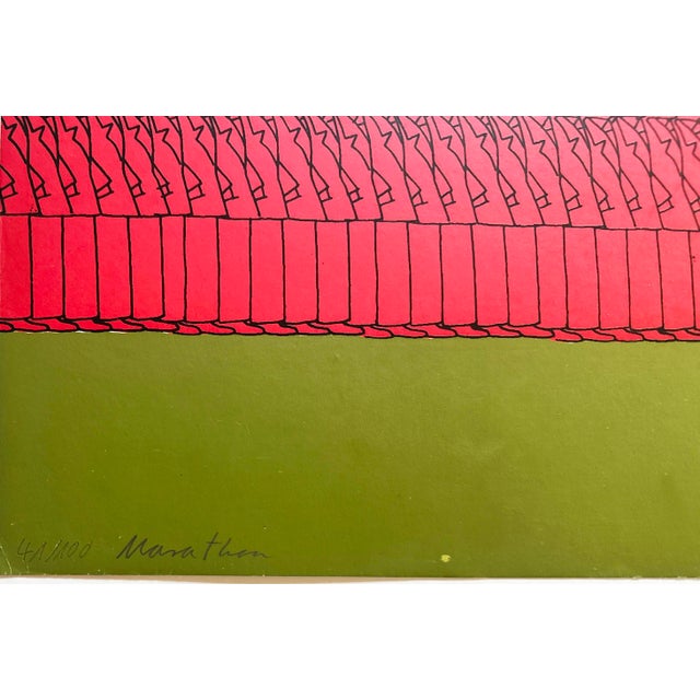 1960s Thomas Bayerle, Marathon 1969, Signed, Limited Edition, Screen Print For Sale - Image 5 of 6
