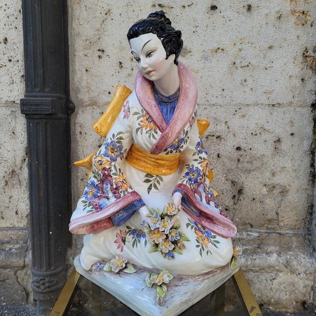 Geisha Ceramic Figure by Domenico Poloniato, Italy, 1960s For Sale - Image 13 of 18