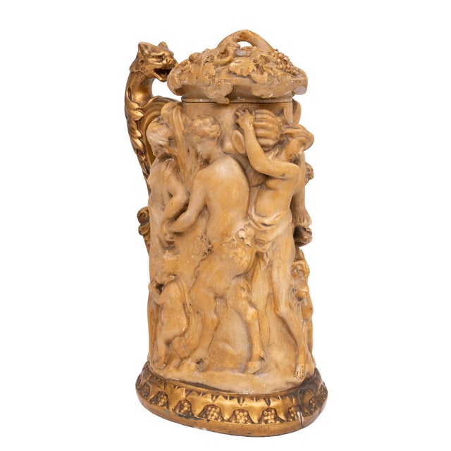 Cream Antique Tankard the Triumph of Silenus by Gerard Van Opstal Flemish, 1880 For Sale - Image 8 of 15
