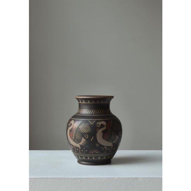 Art Nouveau Terracotta Vase by L. Hjorth, 1920s For Sale - Image 3 of 11