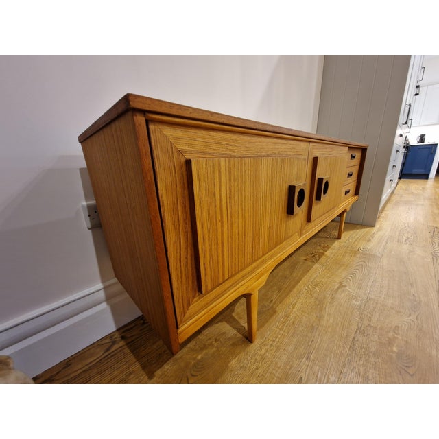 1960s Mid-Century Blonde Sideboard with Sliding Doors, 1960s For Sale - Image 5 of 18
