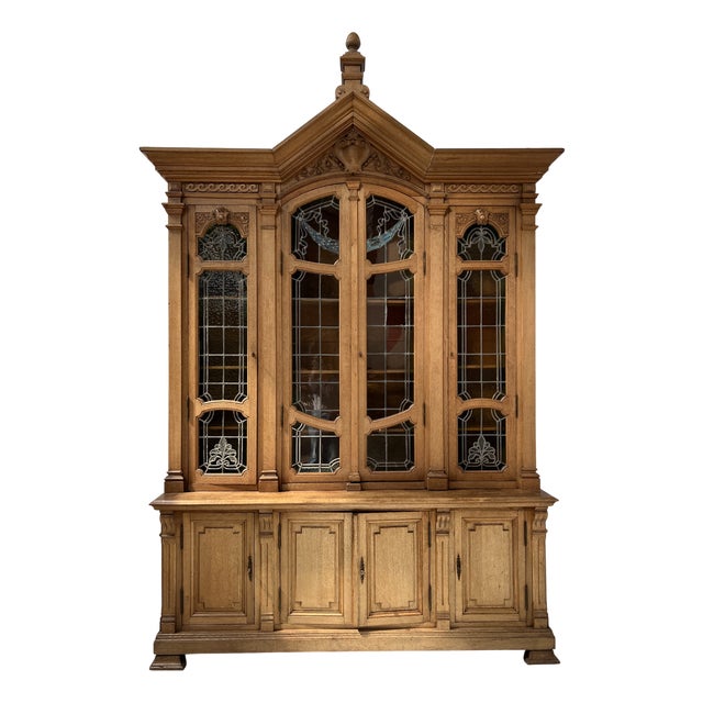 20th Century Art Deco Two-Part Bookcase in Oak For Sale