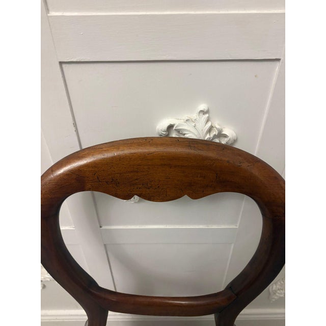 White Antique Victorian Mahogany Balloon-Back Dining Chairs, 1880, Set of 4 For Sale - Image 8 of 10