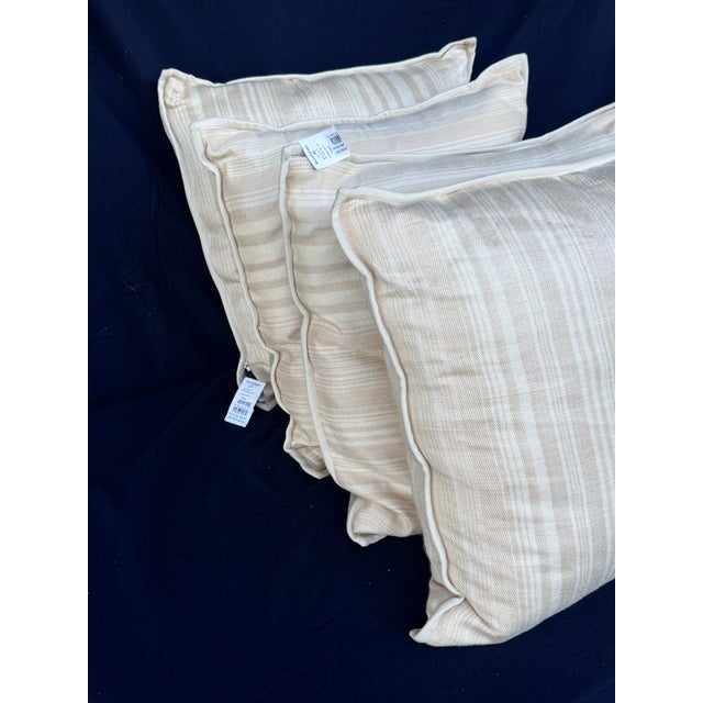 All four retain their original tags, linen rayon blend with a slight sheen, a duct cotton piping. 22” x 22” They come with...