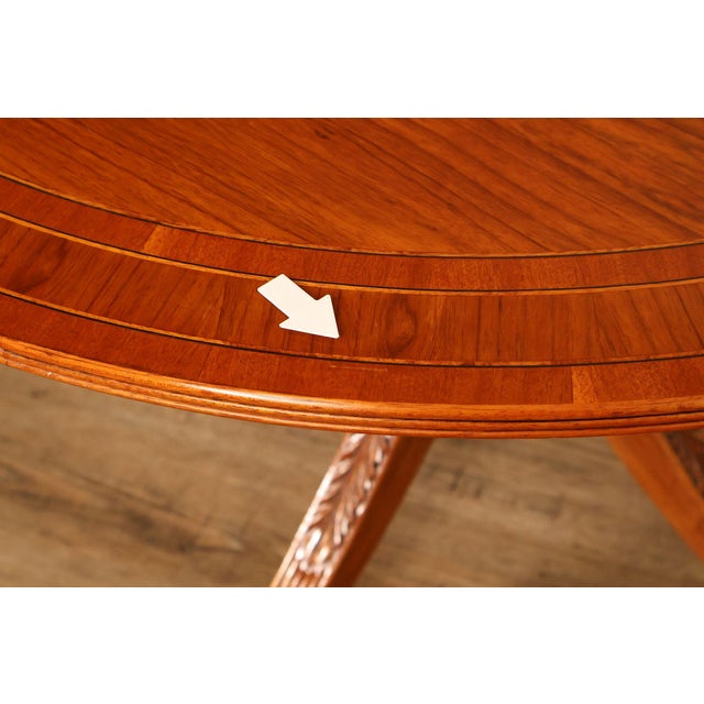 Duncan Phyfe Style Mahogany Round Breakfast Table With Brass Claw Feet For Sale - Image 17 of 18