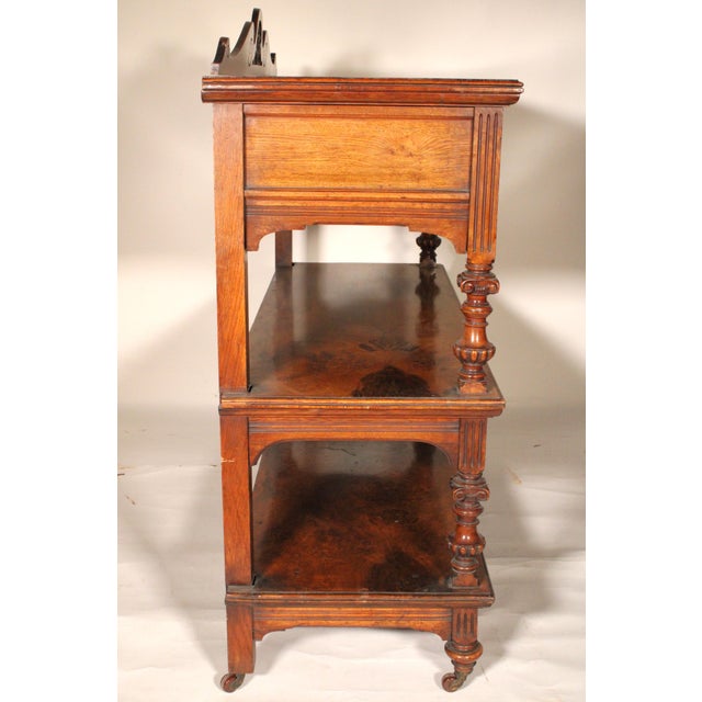 Late Victorian Oak and Pollard Oak Etagere For Sale - Image 4 of 12