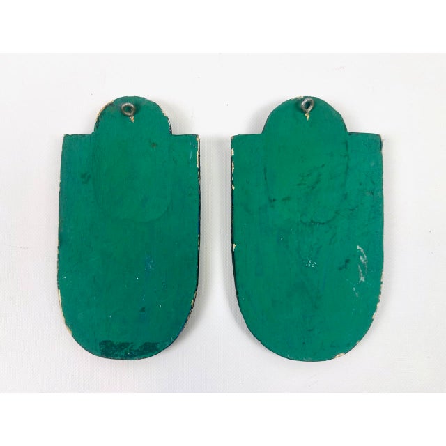 Wood Carved and Painted Wood Masks from Bali, Set of 2 For Sale - Image 7 of 9