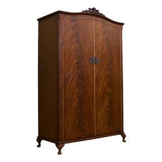 Vintage Queen Ann Style Wardrobe, 1950s For Sale