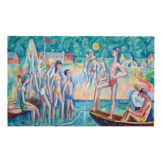 Urbanek, Swimmers, 1963, Oil on Canvas For Sale