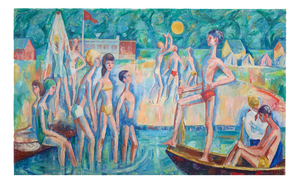 Urbanek, Swimmers, 1963, Oil on Canvas