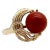 Vintage 14k Gold Freeform Sardinian Coral Sphere Ring Size 5 For Sale