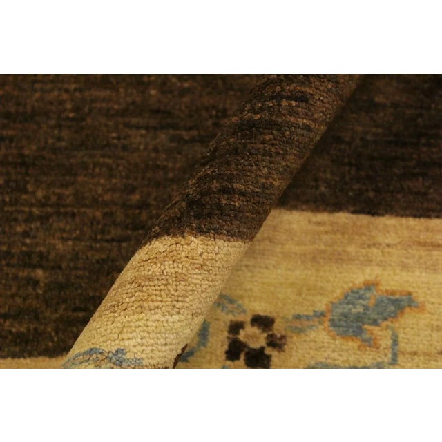 Contemporary 1990s Bohemian Gabbeh Brown/Tan Wool Area Rug -3'10 X 5'10 For Sale - Image 3 of 8