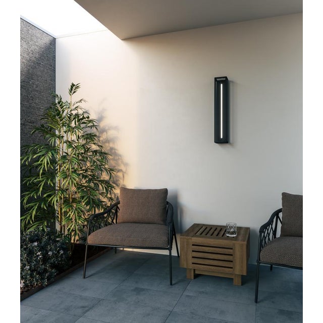 Modern Wall light in extruded brass profile. Glass top / bottom. Dimensions: width 125mm - height 600mm - depth 115mm. LED...