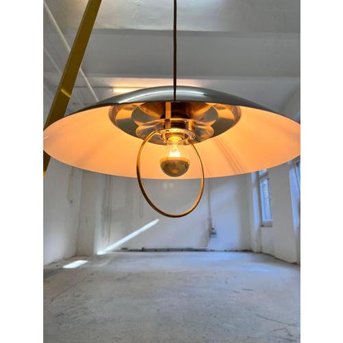 Gold Danish Anthracite Mirrored Hanging Lamp For Sale - Image 8 of 11