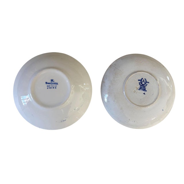 Vintage Blue and White Porcelain Decorative Set of 5 Plates Made in Japan For Sale In New York - Image 6 of 11