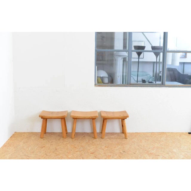 Vintage Solid Wood Stool For Sale - Image 10 of 15