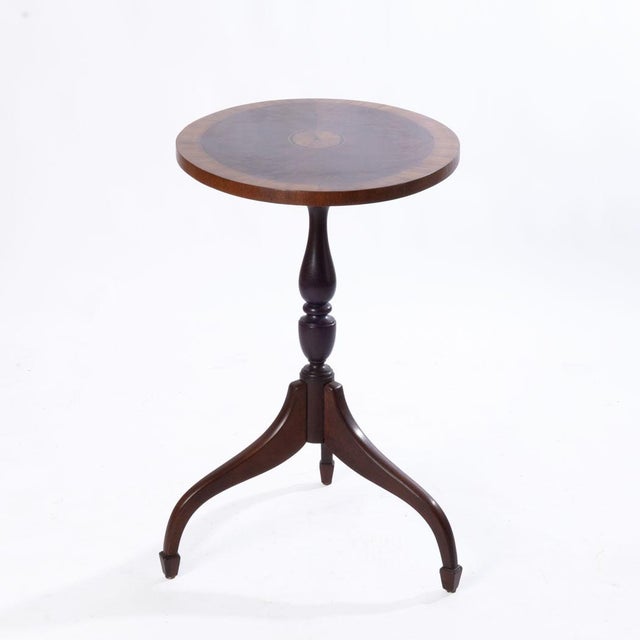 Mid 20th Century Inlaid Mahogany Tilt-Top Table For Sale - Image 4 of 6