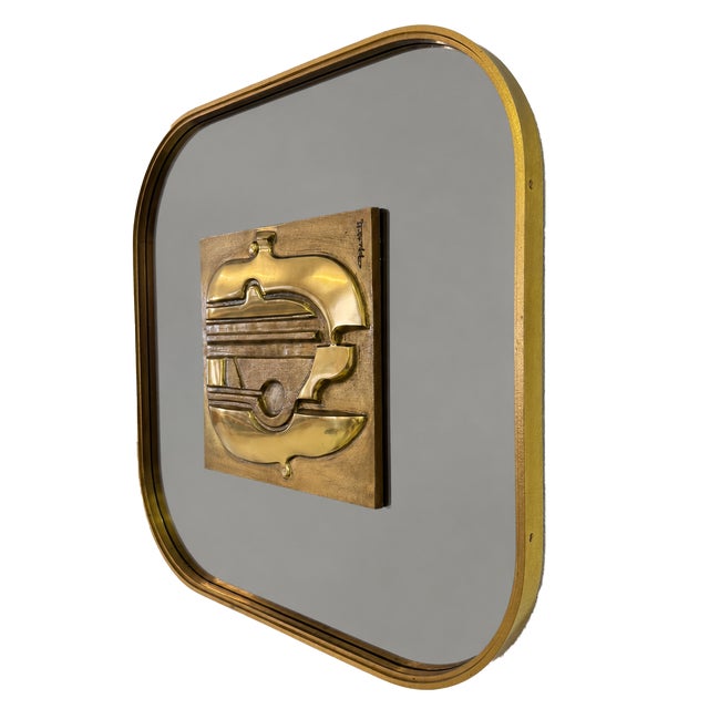 Mirror in Mirrored Glass by Luciano Frigerio For Sale