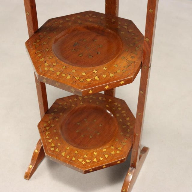 Italian Valet with Walnut Inlays and Brass For Sale - Image 4 of 8