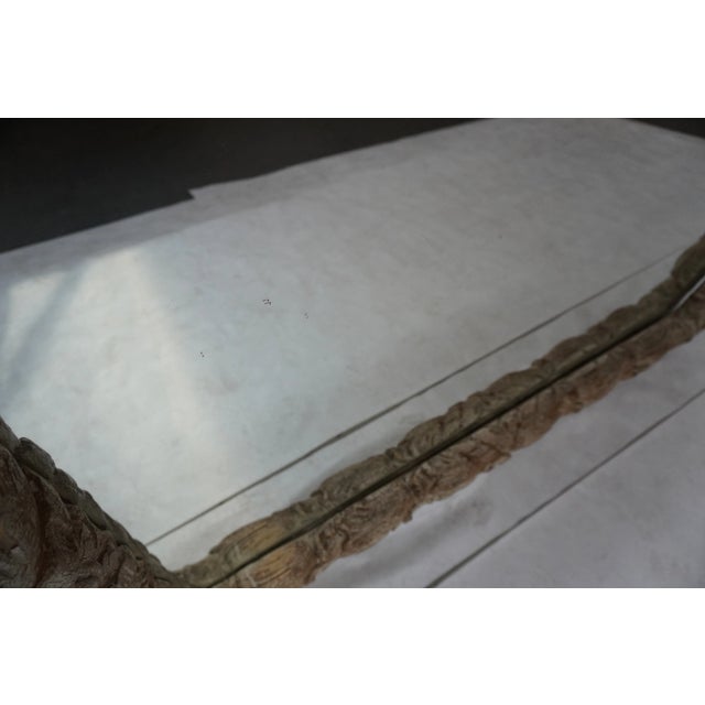 Tan French Carved Mirror With Crackle Finish From Mla For Sale - Image 8 of 9