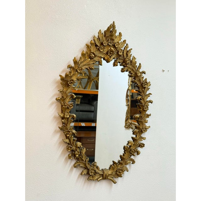 French Vintage Gold Mirror For Sale - Image 3 of 8