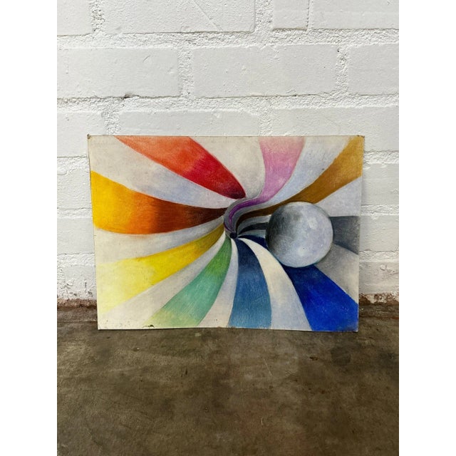 W20 H15 Rainbow swirl & Ball Painting by Ernesto Bonilla. Painting does not have come with a frame.