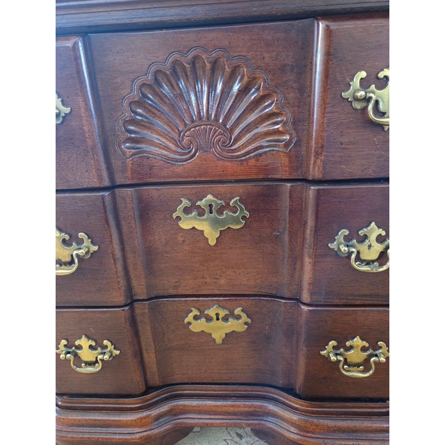 Chippendale Style Block Front 3 Drawer Nightstand Chest Bedside Table For Sale - Image 4 of 13