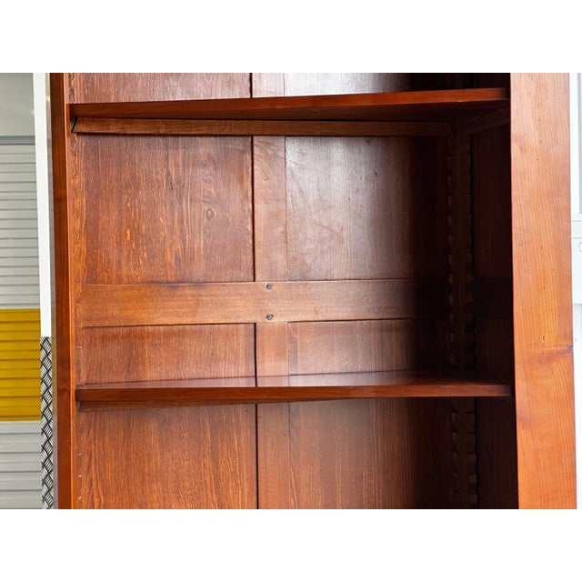 Wood Corner Bookcase in Cherry Wood, 1920s For Sale - Image 7 of 18