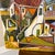 1970s Vintage Pablo Picasso Mediterranean Landscape Canvas Litho Painting For Sale - Image 5 of 7