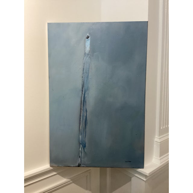 Striking original painting by artist **Taylor A. Moore**, featuring a dramatically elongated, almost ethereal figure...