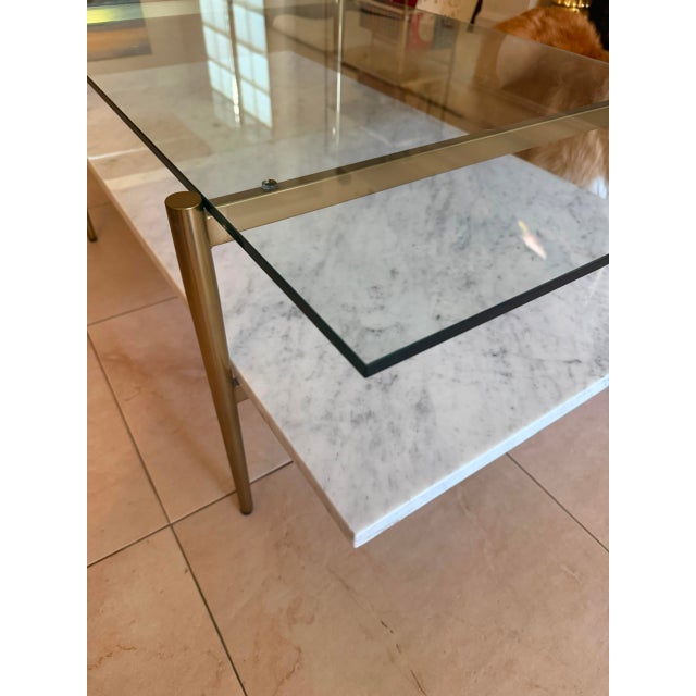 Contemporary West Elm Mid-Century Art Display Marble Coffee Table – Like New For Sale - Image 3 of 4