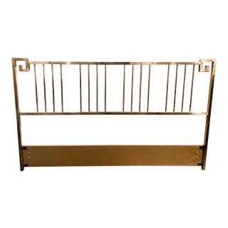 Hollywood Regency Mastercraft Greek Key Brass King Headboard For Sale