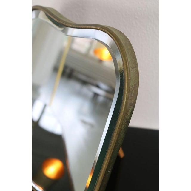 Italian Table Mirror with Brass Frame For Sale - Image 11 of 16