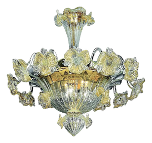 Venetian Floreal Gold Murano Glass Flush Mount by Simoeng