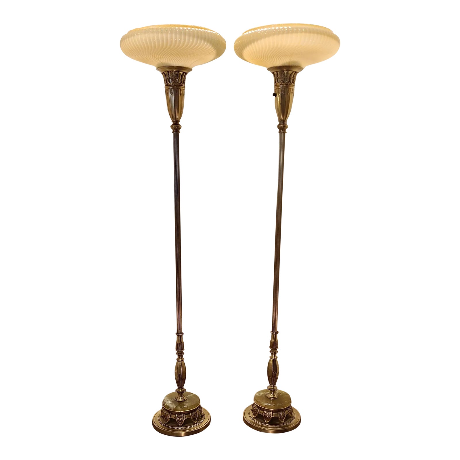 MidCentury Mutual Sunset Lamp Company Restored Torchiere Lamps a