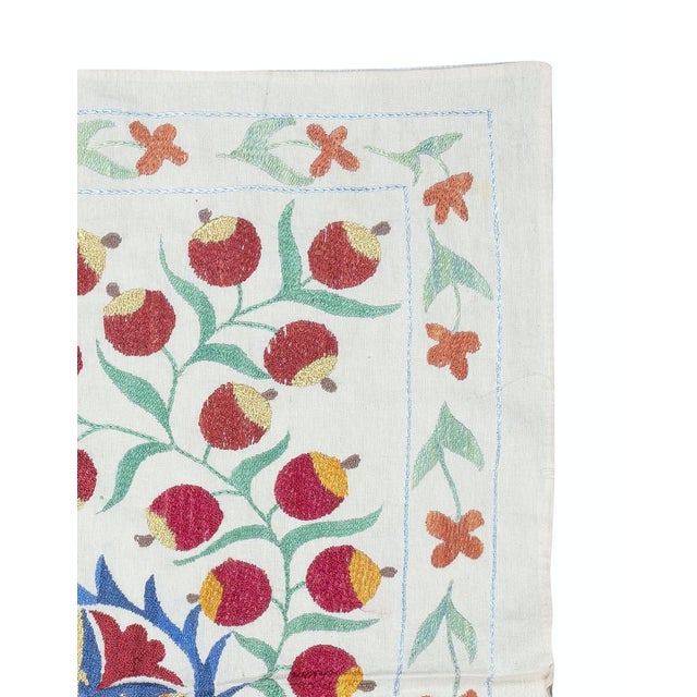 Contemporary 24x30 in Modern Embroidered Wall Hanging. Pomegranate Tree Design Tablecloth For Sale - Image 3 of 5