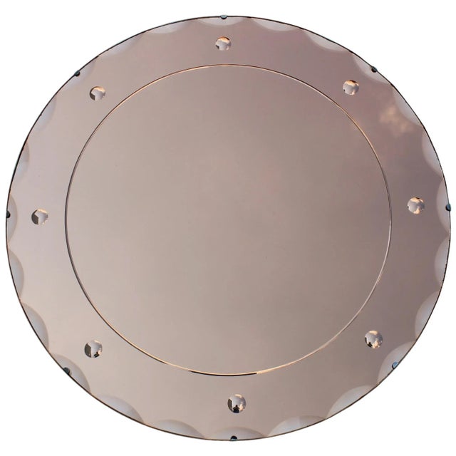 Peach 1950s French Peach Color Mirror For Sale - Image 8 of 8