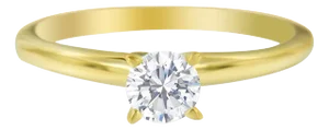 GIA Certified 14K Yellow Gold 1/2 Cttw Diamond Solitaire Engagement Ring - Size 6