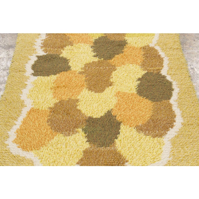1950s Vintage Swedish Rya Wool Rug in Gold & Brown Hues by Rug & Kilim, 1950-1959 For Sale - Image 5 of 9