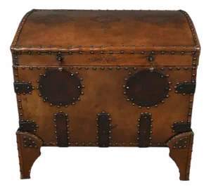 Vintage Studded Leather Trunk, 1950