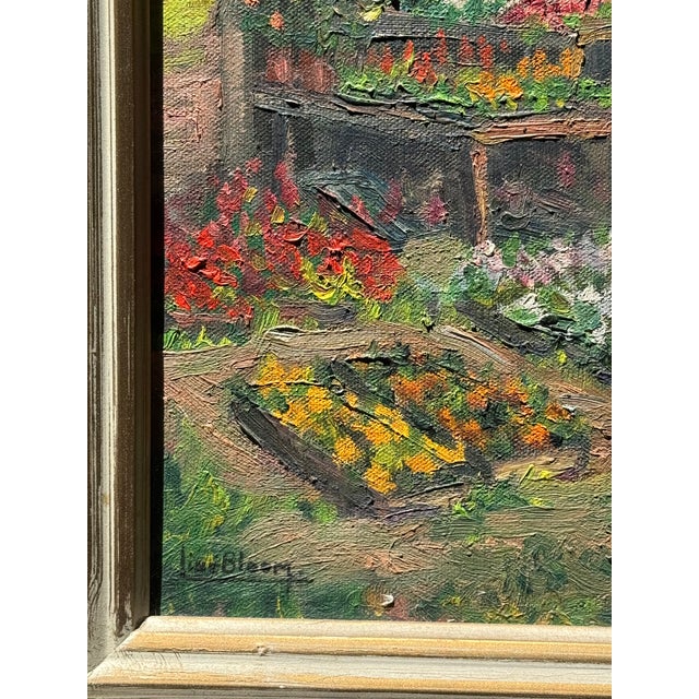 Charming mid-century oil on canvas by Line Bloom Draper, dated December 1961 and signed by the artist. This beautifully...