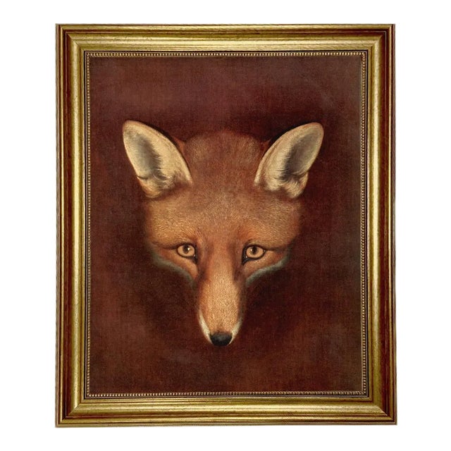 "Fox Head After Reinagle" Contemporary Animal Portrait Print on Canvas, Framed For Sale