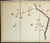 Lovely Japanese painted 4-panel Silk Byobu (folding screen) depicts a cheerful scene with two Blue and White Flycatchers...